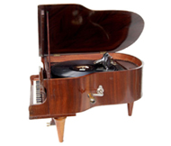 The gramophone inside the grand piano