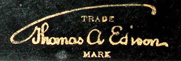 Ein simpler Schriftzug, das Markenzeichen von Edison / Edison's signature became Edison's trade mark