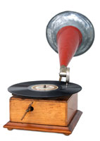 Das Grammophon besticht durch seine einfache Bauweise / This gramophone was built very simple