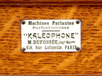 Das Kaléophone Markenzeichen mit seiner Adresse in Paris / The Kaléophone trade marke